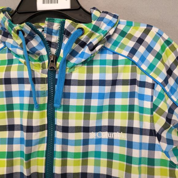 Columbia Sportswear Plaid Full Zip Jacket Women's M Hooded Pockets Drawstring - Picture 10 of 10